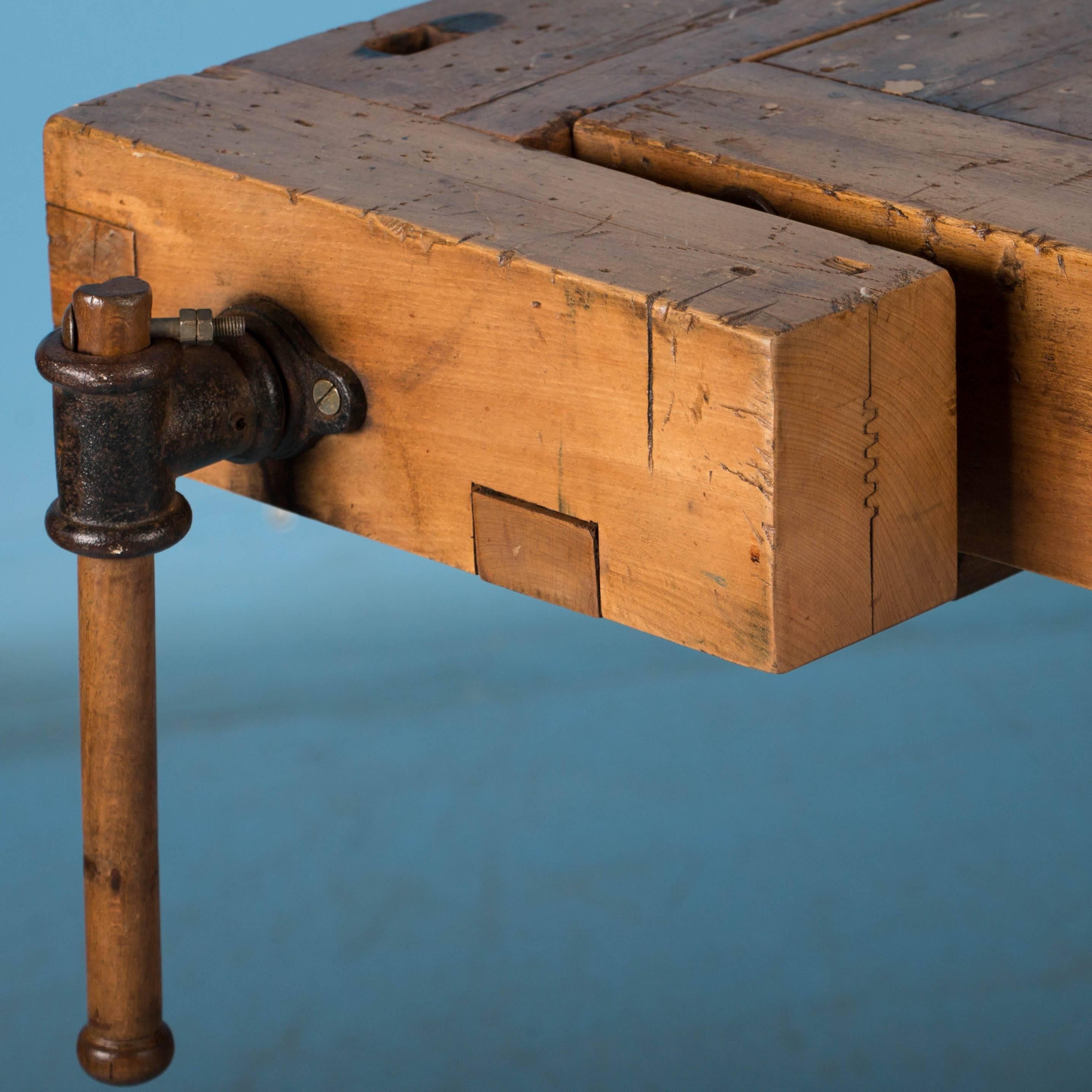 Antique Danish Carpenter's Workbench or Console Table 2