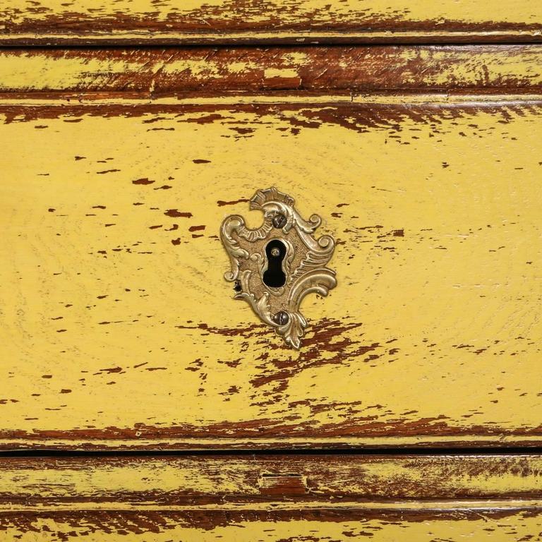 Antique Yellow Rococo Chest of Drawers 4
