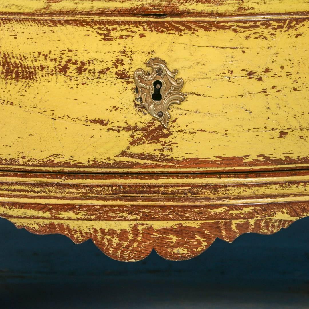 Paint Antique Yellow Rococo Chest of Drawers