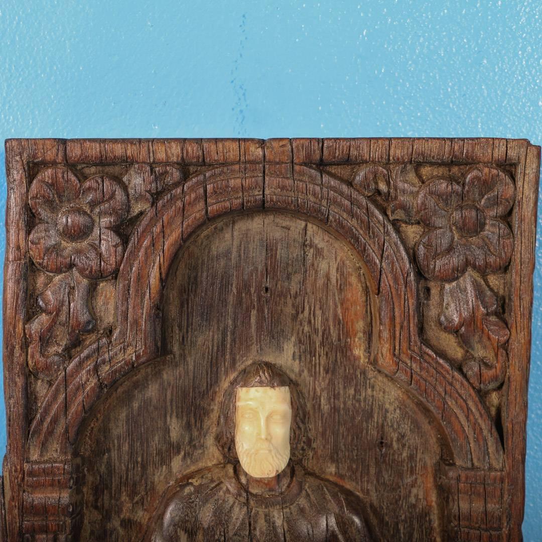  Pair of Striking Antique Carved Panels of Saints, Philippines, circa 1900s 5