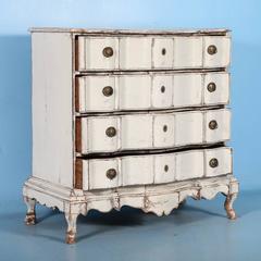 Antique White Rococo Chest of Drawers, Denmark, circa 1770