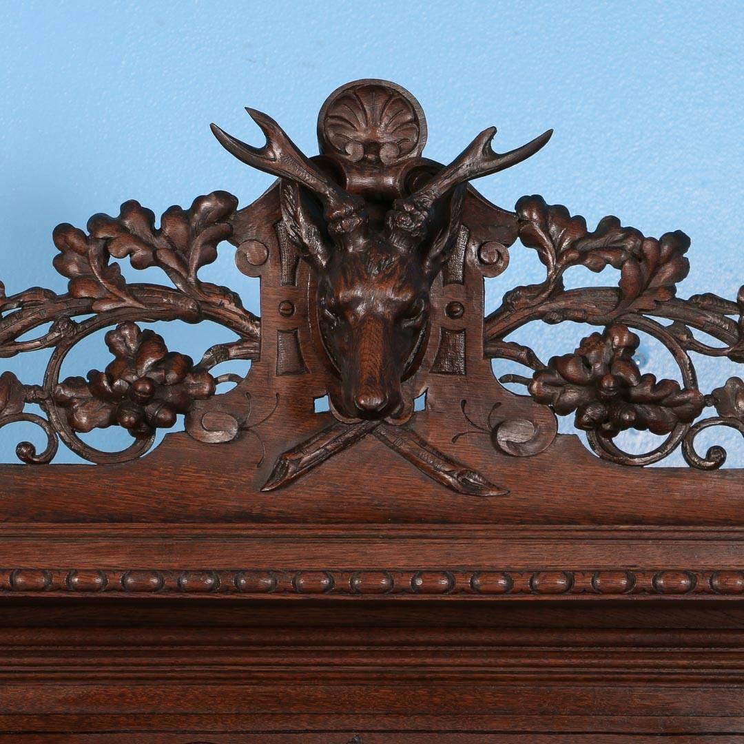 19th Century Carved Black Forest Style Antique Oak Sideboard, circa 1880