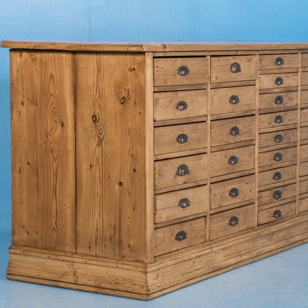 Antique Pine Multi-Drawer Danish Sideboard, circa 1860 at 1stdibs