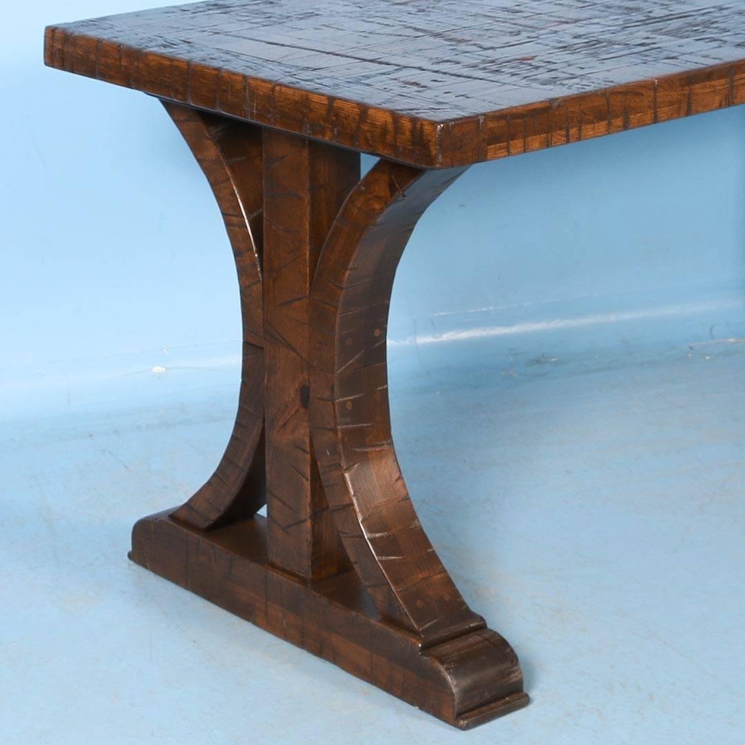 20th Century Writing Table Desk Made from Reclaimed Wood Flooring