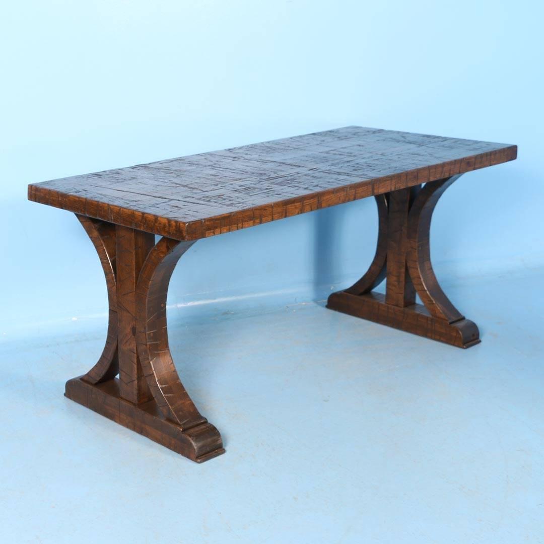 Writing Table Desk Made from Reclaimed Wood Flooring In Excellent Condition In Round Top, TX