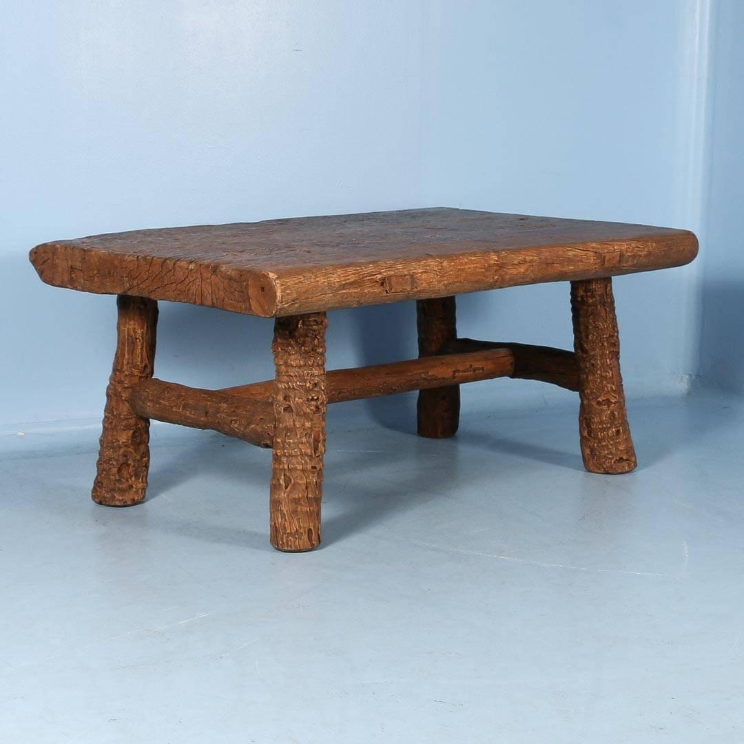19th Century Antique Rustic Pine Desk with Mountain Look, China, circa 1860
