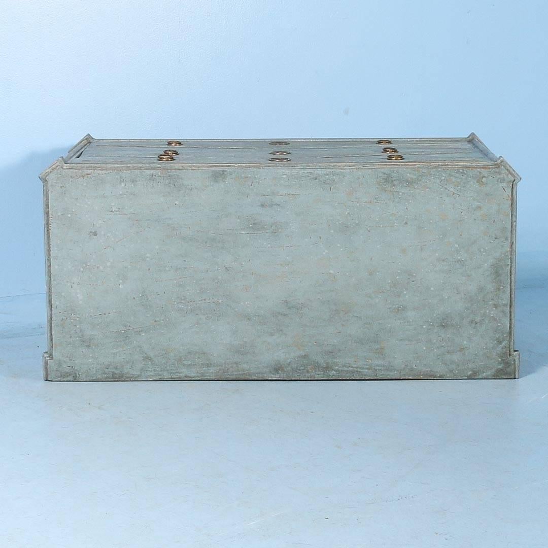 Swedish Antique Gustavian Original Blue Painted Chest of Drawers, circa 1840s