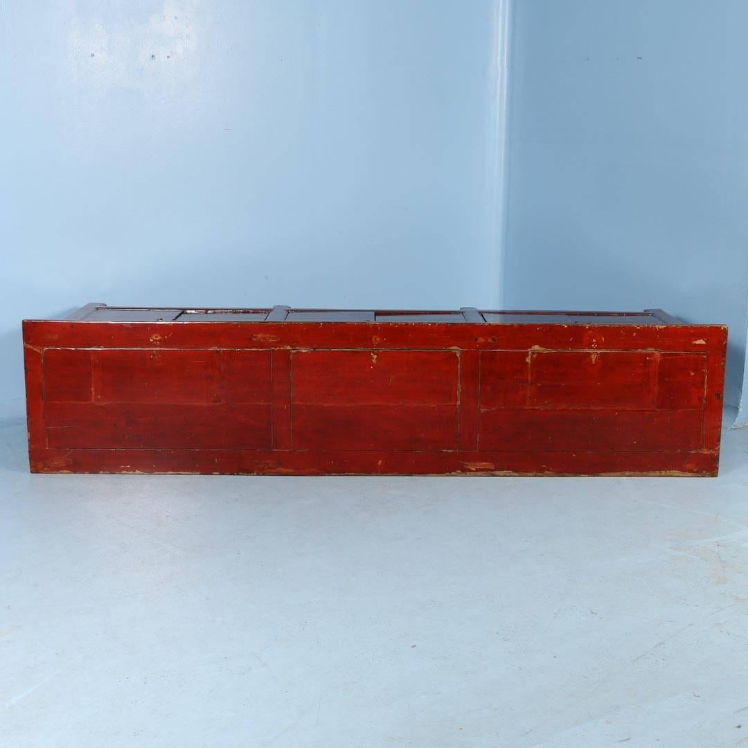 Antique Red Lacquered Chinese 9' Sideboard, circa 1800 3