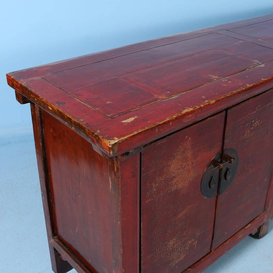 Antique Red Lacquered Chinese 9' Sideboard, circa 1800 4