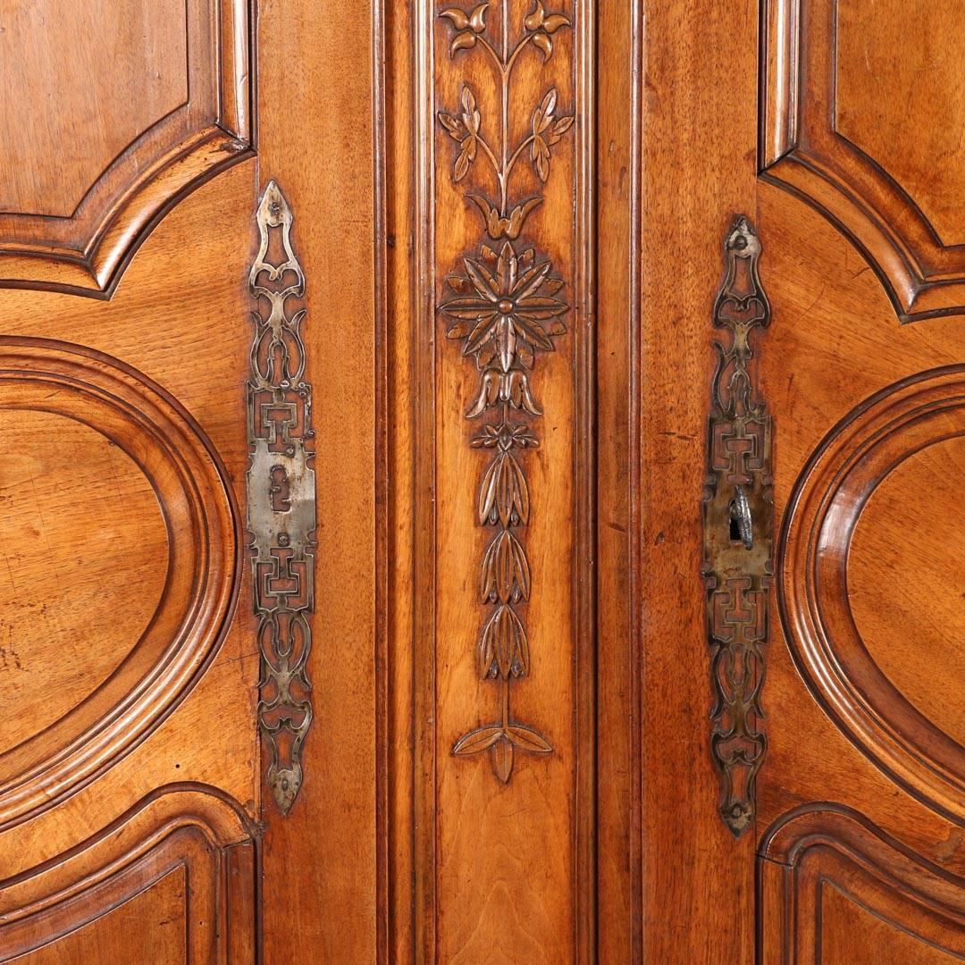 18th Century and Earlier Antique French Chestnut Wedding Armoire with Love Birds, circa 1790
