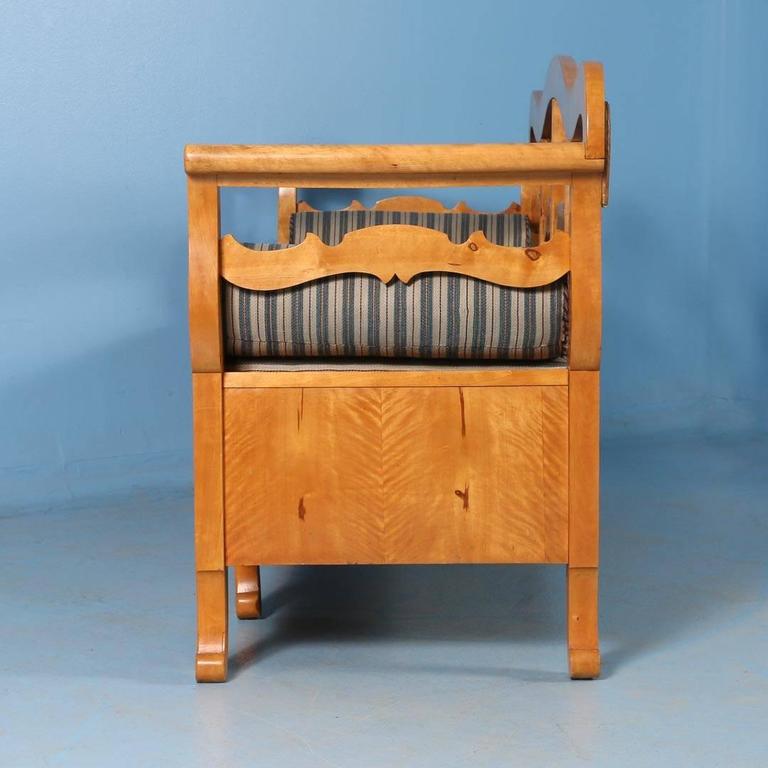 Antique Karl Johan Yellow Birch Bench Sofa From Sweden, circa 18401860
