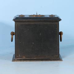 Antique Iron Safe Painted Black from Denmark, circa 1860