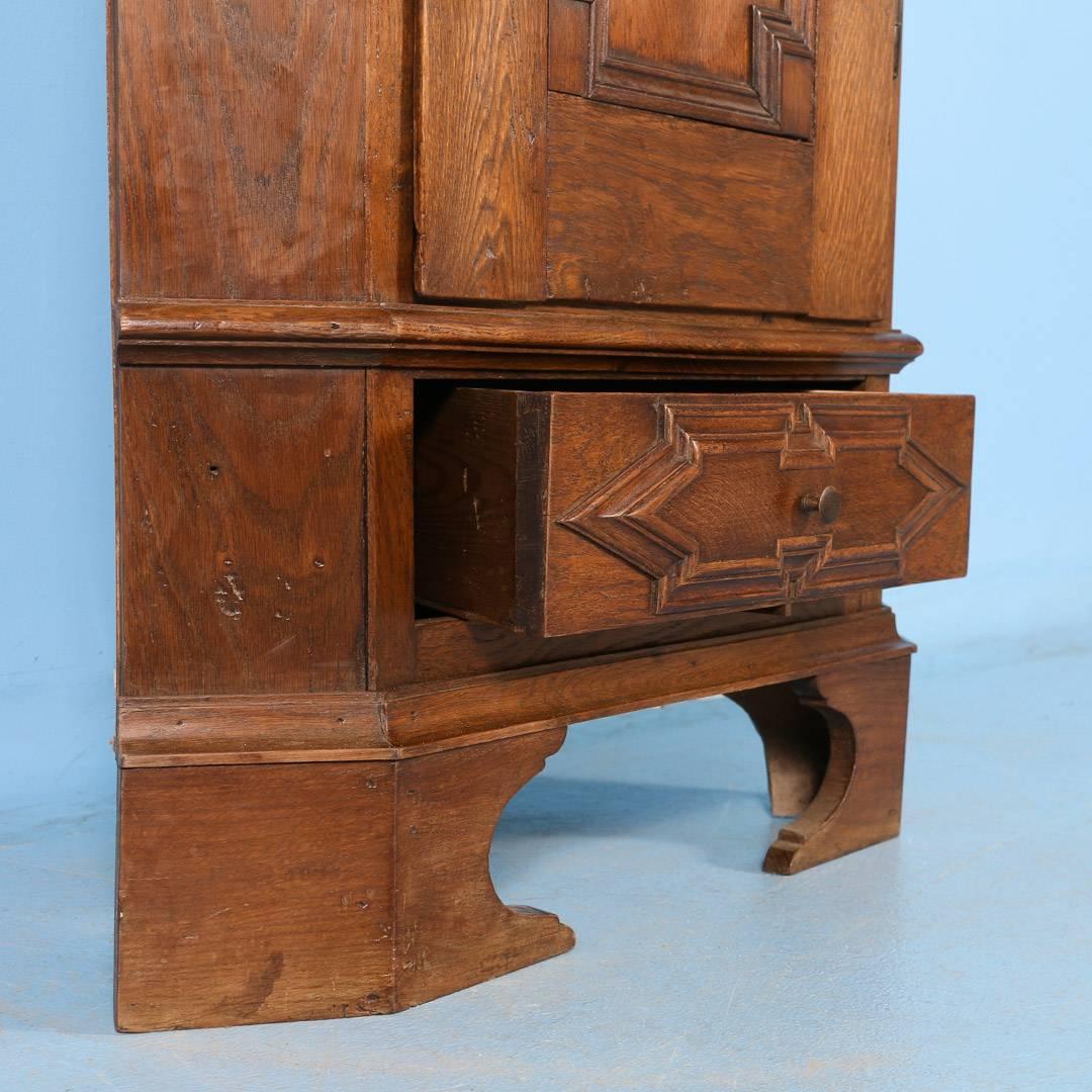 Antique Danish Oak Corner Cabinet, circa 1860-1880 3
