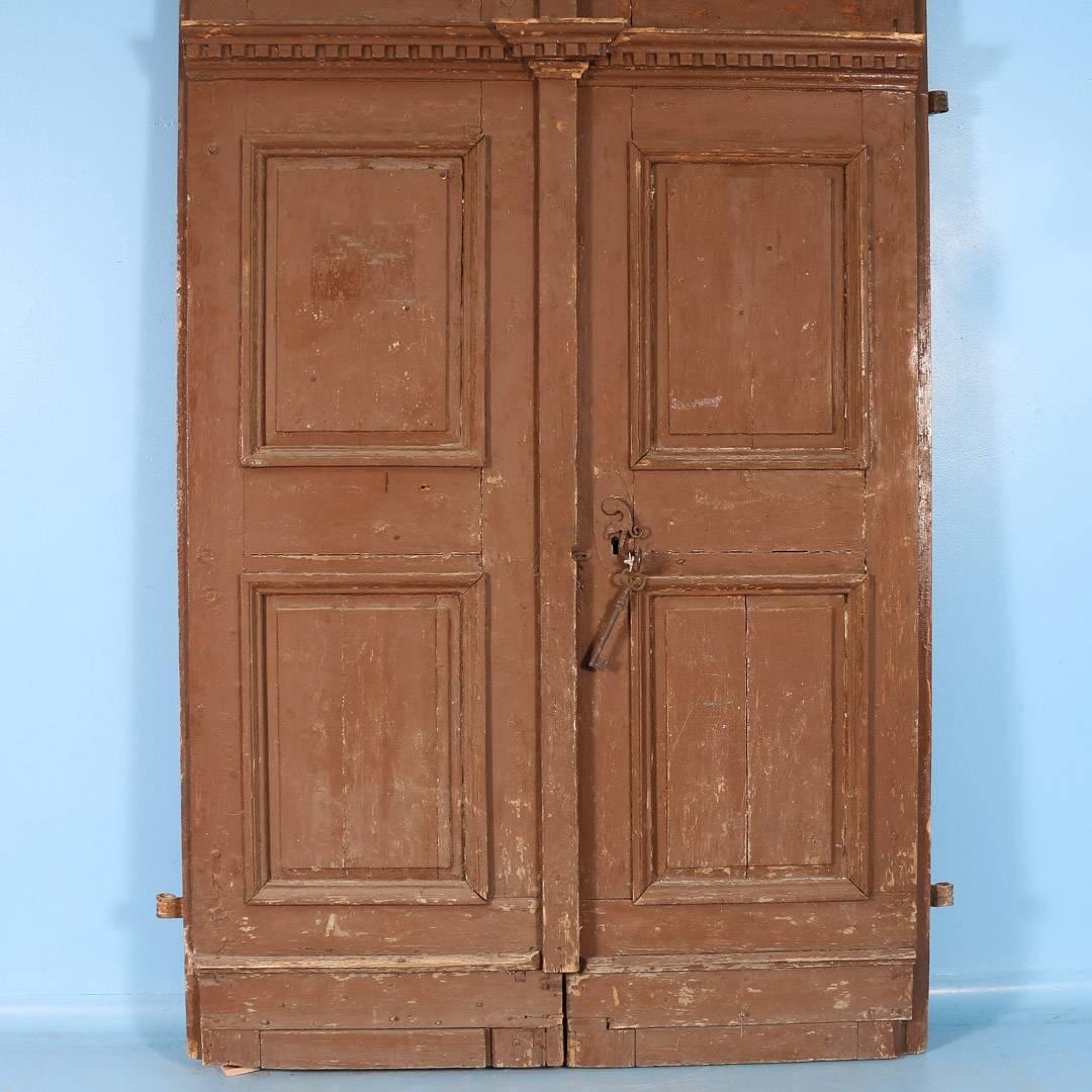 19th Century Large Antique French Pine Entry Doors, circa 1820-1840