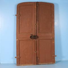 Large Antique French Pine Entry Doors, circa 1820-1840