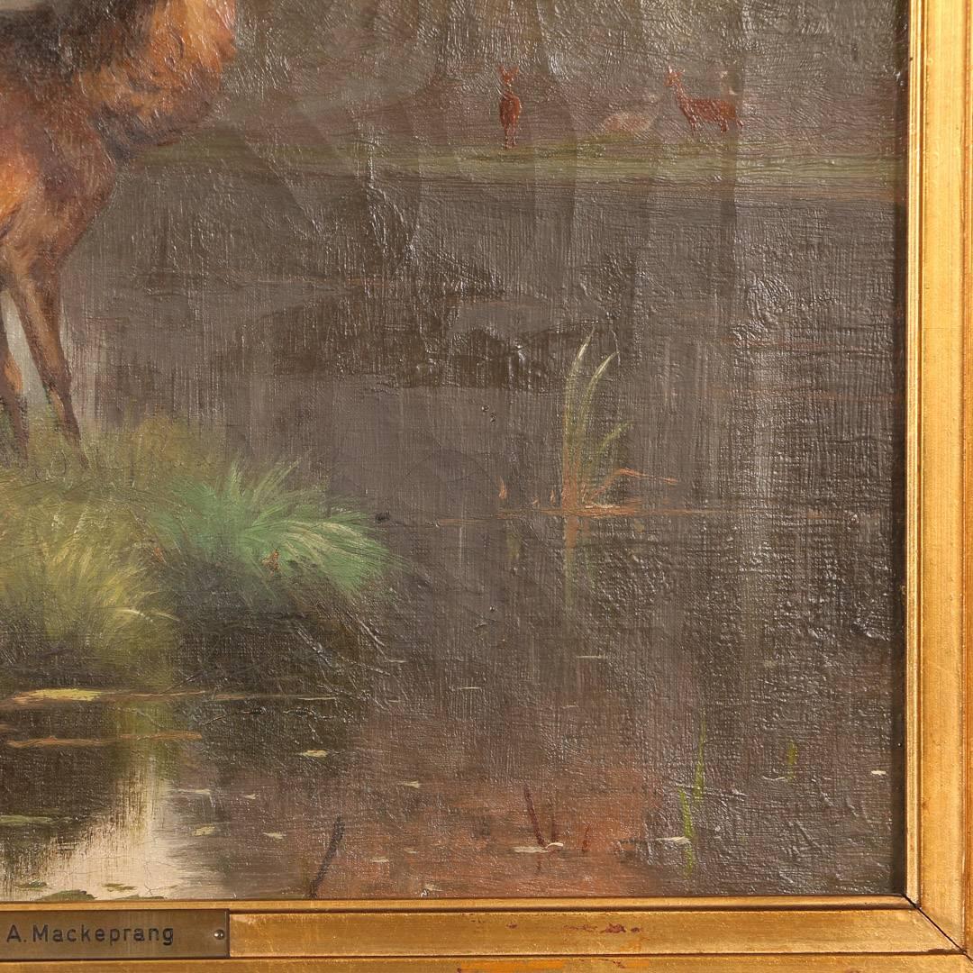 antique deer painting