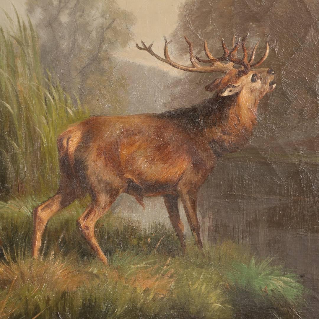 vintage deer painting