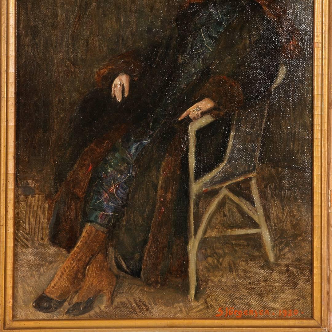 lady in chair painting