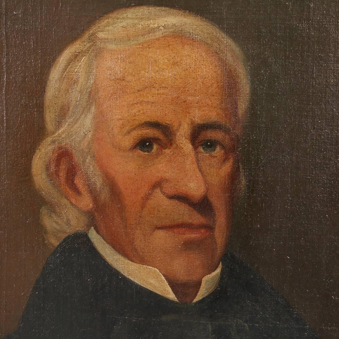 American Antique Oil Painting of a Gentleman, circa 1800-1820