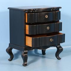 Small Danish Oak Chest of Drawers Painted Black, circa 1880