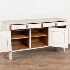 19th Century White Swedish Gustavian Style Sideboard Buffet