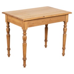 19th Century Danish Pine Side Table with Turned Legs
