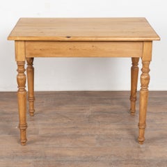 19th Century Danish Pine Side Table with Turned Legs
