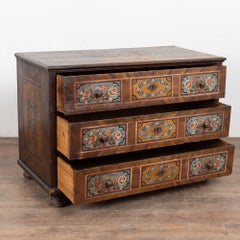 19th Century Original Hand Painted Large Chest of Three Drawers