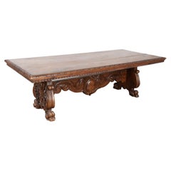 19th Century Italian Walnut Monastery Dining Table