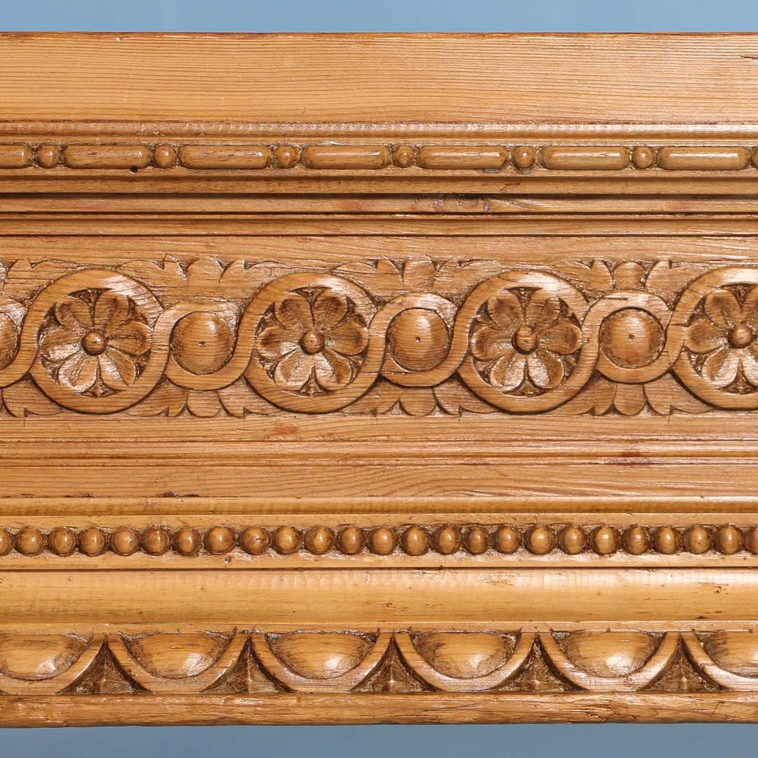 Carved Antique French Queen Size Pine Bed, circa 1860 2