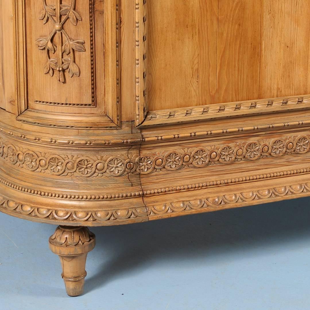 Carved Antique French Queen Size Pine Bed, circa 1860 1