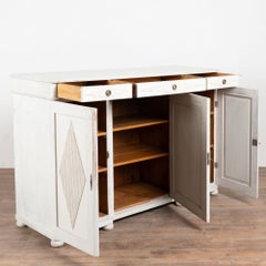 19th Century Swedish White Gustavian Pine Sideboard Buffet