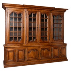 Large 20th Century French Oak Bookcase Display Cabinet