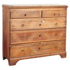 Early 19th Century Swedish Original Painted Pine Chest of Five Drawers
