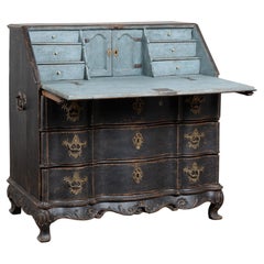 Late 18th Century Danish Black Oak Secretary Bureau