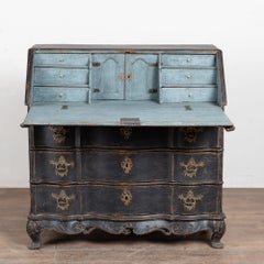 Late 18th Century Danish Black Oak Secretary Bureau