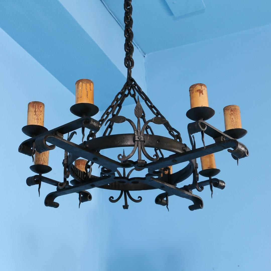 black rustic chandelier