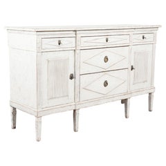 Weiß lackiertes Sideboard im gustavianischen Stil aus dem 19. Jahrhundert