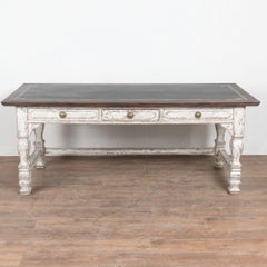 19th Century Danish Painted Baroque Library Writing Table Console