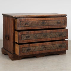 19th Century Original Hand Painted Large Chest of Three Drawers from Hungary