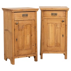 19th Century Pair of Pine Nightstands from Hungary