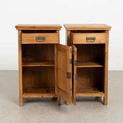 19th Century Pair of Pine Nightstands from Hungary
