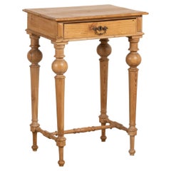 Early 20th Century Small Danish Pine Side Table with Drawer