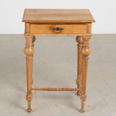 Early 20th Century Small Danish Pine Side Table with Drawer