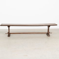 Early 20th Century French Chestnut Trestle Bench