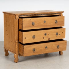 Late 19th Century Hungarian Large Pine Chest of Three Drawers