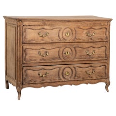 18th Century French Bleached Oak Chest of Three Drawers