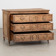 18th Century French Bleached Oak Chest of Three Drawers