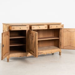 19th Century Large French Carved Bleached Oak Sideboard Buffet