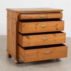 19th Century Danish Pine Chest of Four Drawers